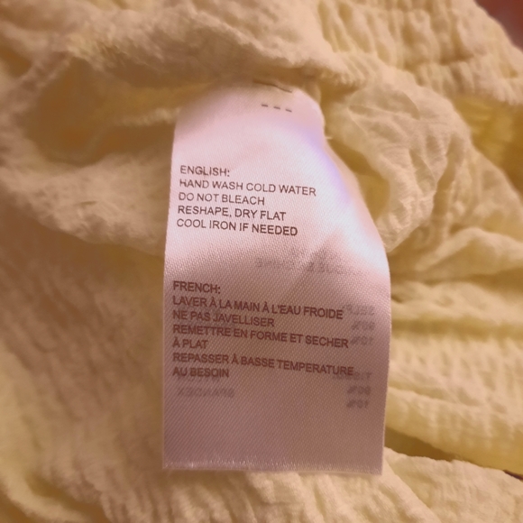 Sophie Rue Top Womens Small Yellow Long Sleeve Cropped Ruched Square Neck Blouse - Picture 5 of 8